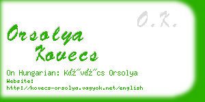 orsolya kovecs business card